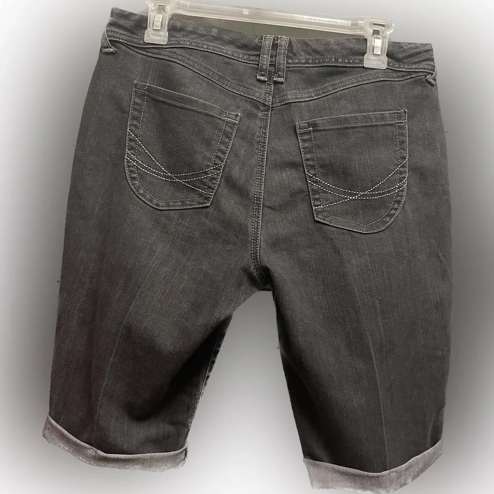 Black Denim Bermuda Cutoffs Size 12